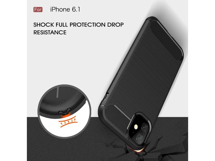 Image du produit Screenguard Apple iPhone 11 Étui en carbone brossé TPU souple (Apple iPhone 11)
