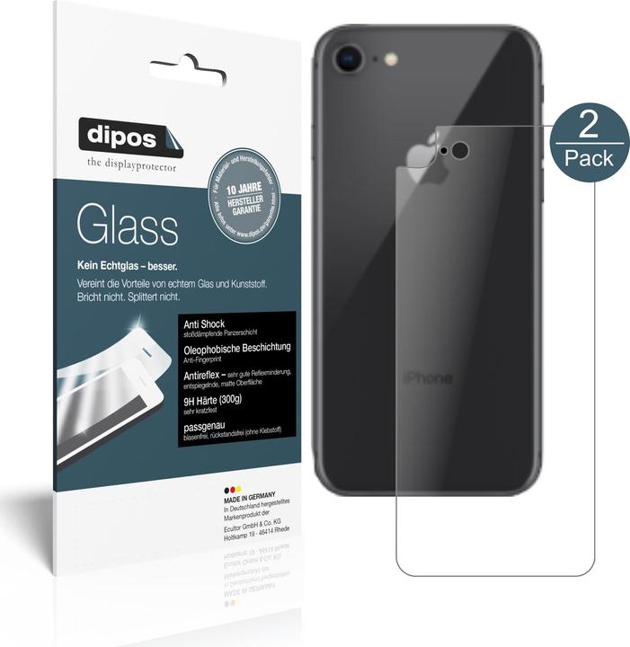 Dipos Displayschutz Anti-Shock (2 Stück, Apple iPhone 8)