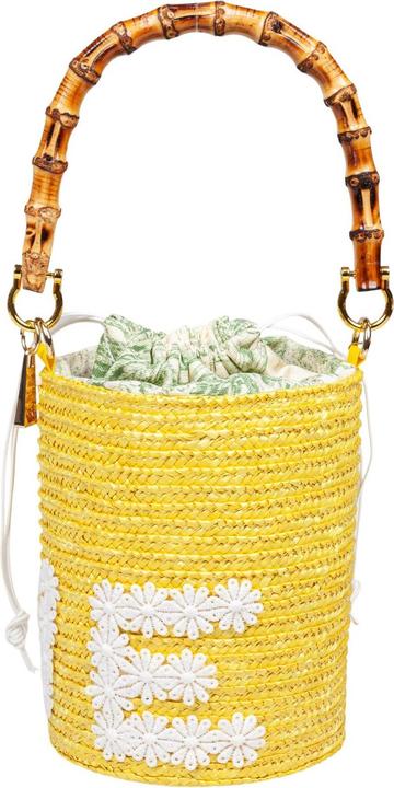 Actual product image La Milanesa love bucket bag in straw color yellow