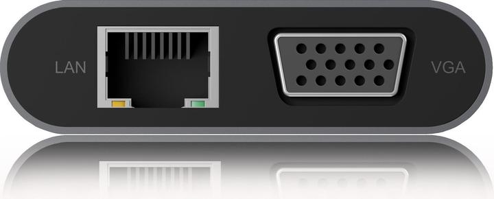 Actual product image Icy Box IB-DK4040-CPD - USB Type-C mini Dock PD (USB-C, 10 Ports)