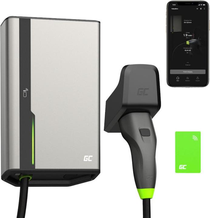 Image du produit GreenCell GC EVGC021B2275 - Wallbox, 3,6 - 22 KW, 7,5 m, NFC (Type 2, 22 kW, 32 A)