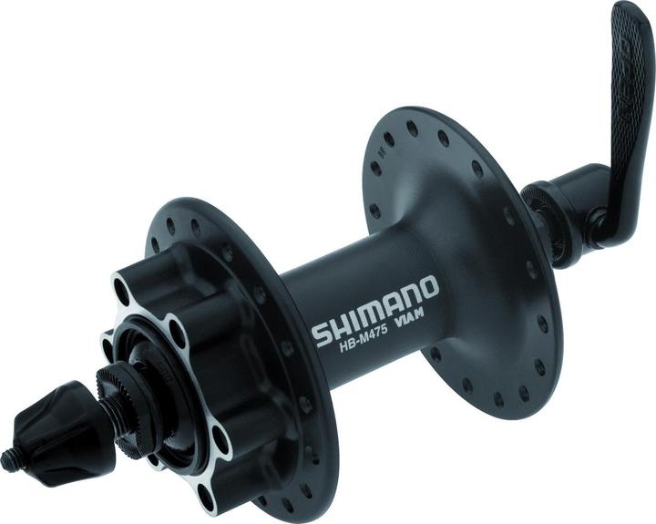 Image du produit Shimano Moyeu avant DEORE HB-M475 100 mm 36 trous QR 6 trous argenté (Frein à disque Center lock)