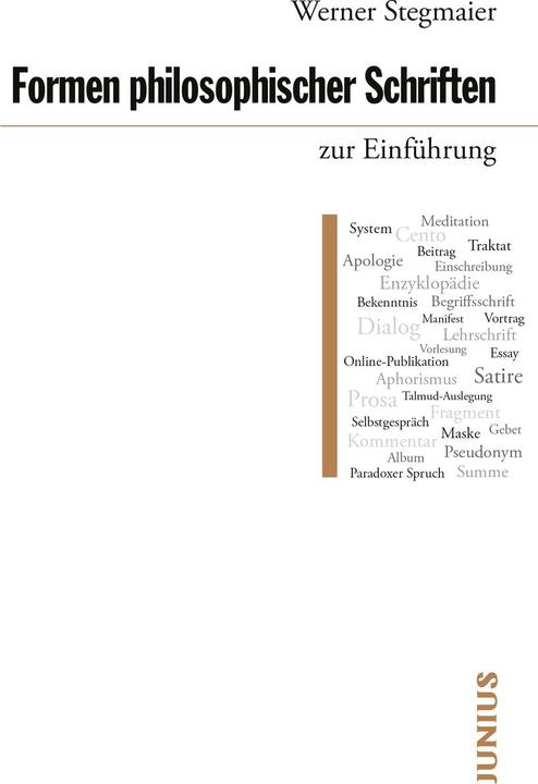 Produktbild Formen philosophischer Schriften zur Einführung (Deutsch, Werner Stegmaier, 2021)