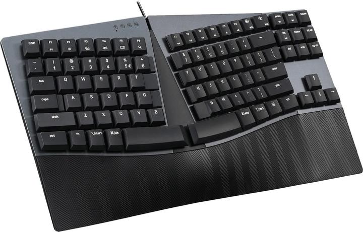 Productafbeelding Perixx PERIBOARD-335 DE BL, bedraad ergonomisch mechanisch compact toetsenbord - plat blauw (NL, Bedraad)