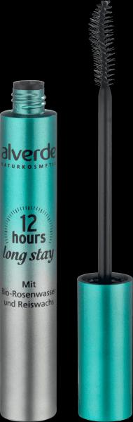 dm alverde Wimperntusche Mascara 12 hours long stay schwarz 10 (Schwarz)
