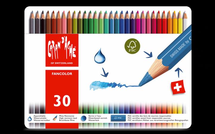 Produktbild Caran d'Ache Fancolor Farbstifte Metallschachtel (Mehrfarbig, 30 x)