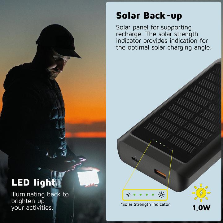 Produktbild Xtorm 15W, 1x USB-C, 1x USB-A Solar Power Bank (10000 mAh, 15 W, 37000 Wh)