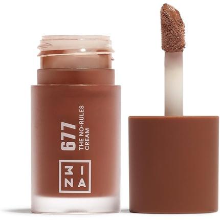 Actual product image 3INA MAKEUP The No-Rules Cream 677 Neutral Brown Liquid Blush Matte with Sweet Almond Oil Vegan Crue (677 - Medium brown)