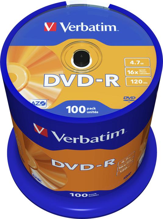 Verbatim DVD-R, 16x, 4.7GB, 100er Spindel (100 x)
