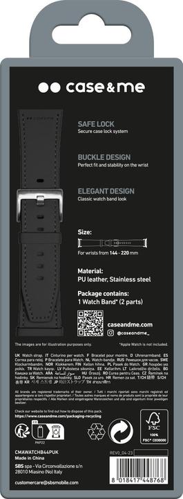 Image du produit SBS Bracelet en cuir synthétique pour Apple Watch 42-44-45-49mm/Ultra (Faux cuir)