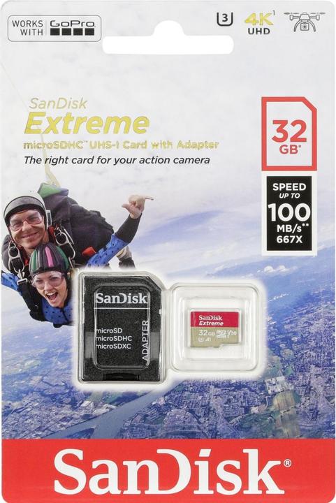 Produktbild SanDisk Extreme UHS-I V30 (32 GB, microSDHC, U3, UHS-I)