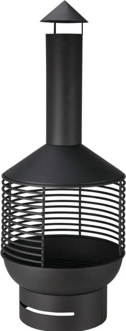 Ambiance Technology Gartenkamin - Metall - schwarz - ca. 41 x 41x 105 cm