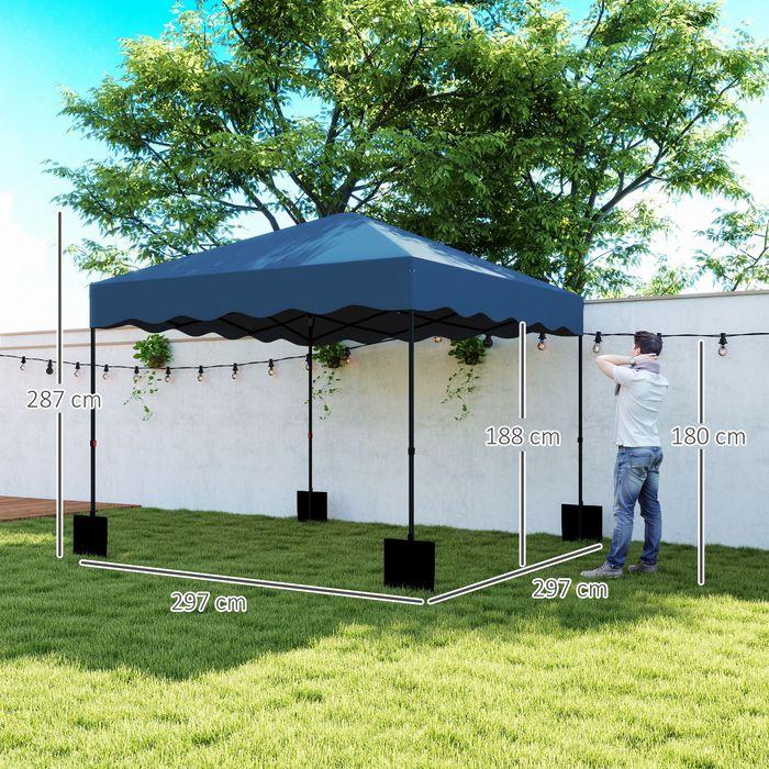 Actual product image Swisshandel24 Faltpavillon ca. 3x3m, wasserabweisend Stabil Winterfest, Dunkelblau (297 cm, 297 cm)