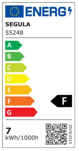 Energie-Label Segula 55248 LED bulb E27 F (E27, 6.50 W, 650 lm, 1 x, F)