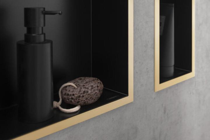 Produktbild hansgrohe HG Wandnische XtraStoris Individual ma-sw 300x300x100mm Designrahmen pol. go