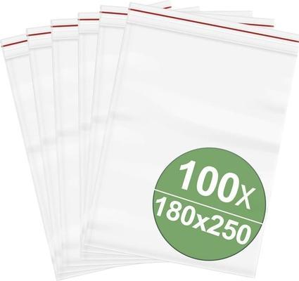 Produktbild Quadrios Druckverschlussbeutel ohne Beschriftungsstreifen (B x H) 180 mm x 250 mm Transpa
