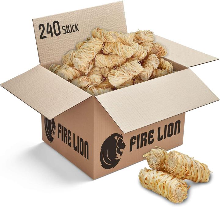 Actual product image Fire Lion Ökologische Anzündwolle für Kamin & Grill (240 Stück)