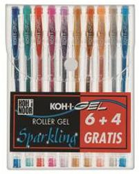 Actual product image Koh-i-Noor NAGP10S gel pen with cap Blue, Green, Grey, Orange, Pink, Red 1 (Red, Pink, Green, Grey, Orange, Blue, 10 x)