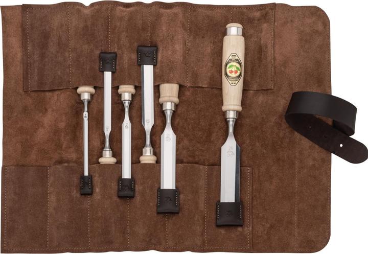 Produktbild Kirschen Stechbeitelsatz 6-tlg. Ledertasche 6-10-12-16-20-26 (26 mm)