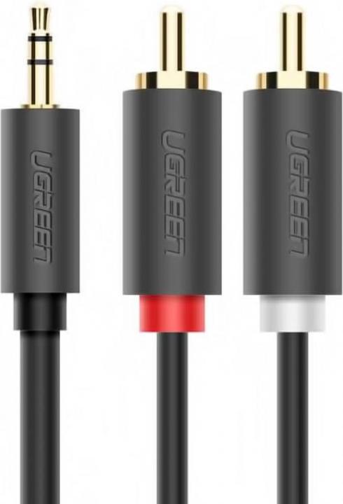Produktbild Ugreen AV102 2x RCA cable (Cinch) jack 3.5 mm 5m (black) (5 m)