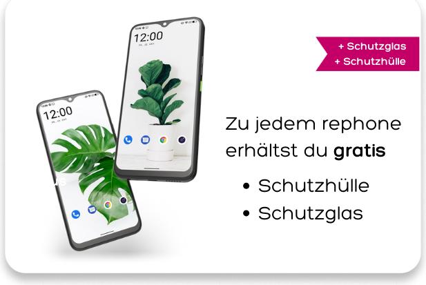 Rephone Rundum-Bundle (128 GB, Schwarz, 6.30", Dual SIM, 64 Mpx, 4G)