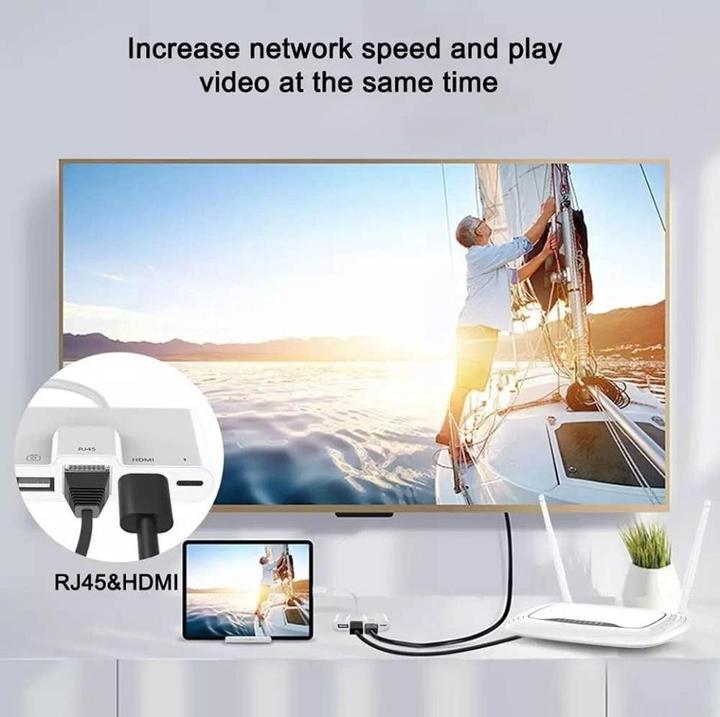 Produktbild PowerGuard 4-in-1 Lightning Ethernet OTG Digital AV HDMI USB Adapter