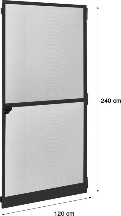 Produktbild Grafner Insektenschutz Fliegengitter 120x240cm Balkontür Terassentür anthrazit IS11081 (120 x 240 cm)