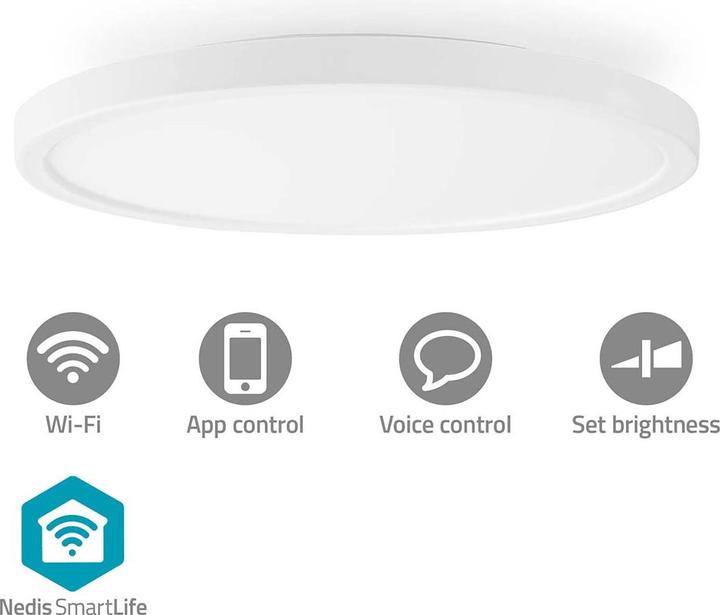 Actual product image Nedis SmartLife Ceiling Light | Round | 29 x 29 cm | Warm White to Cool White | Full Colour (RGB) | 1800 (1800 lm)