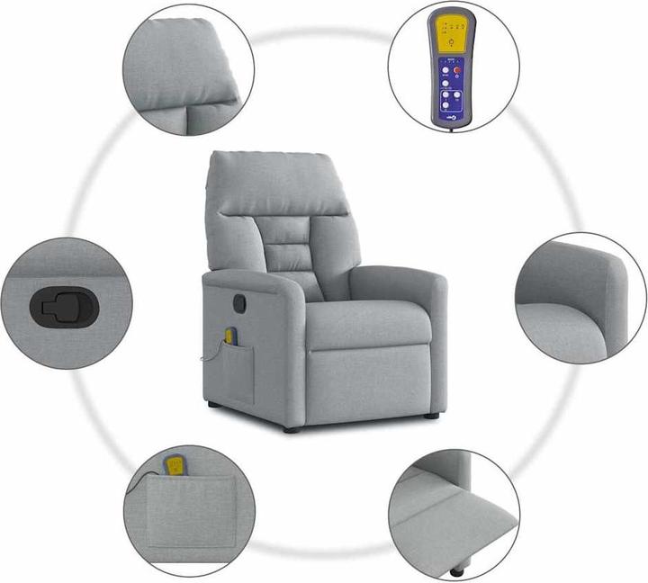 Actual product image VidaXL Massage chair light grey fabric