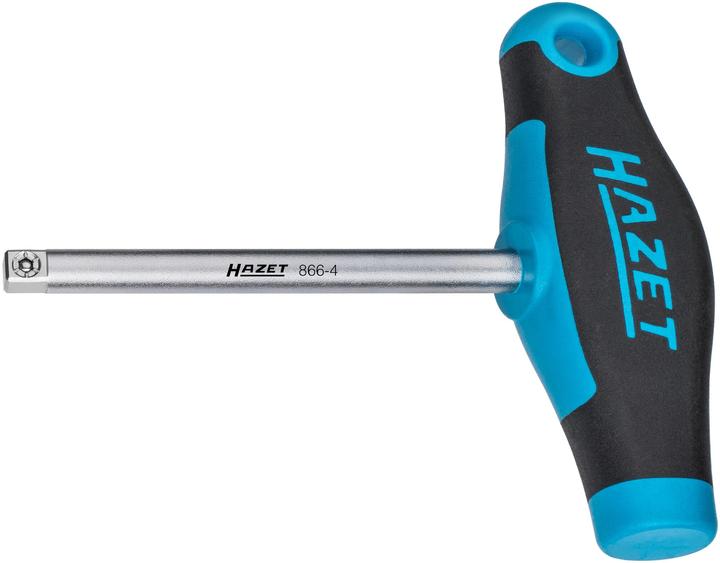 HAZET Steckgriff mit T-Griff 866-4 ∙ Vierkant 6,3 mm (1/4 Zoll) ∙ 134 mm