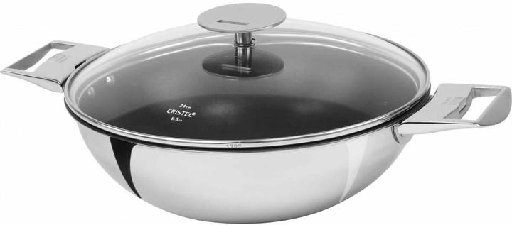 Immagine prodotto Cristel Wok Pan Strate, Ø 28cm, maniglie (28 cm, Wok, Acciaio inossidabile)