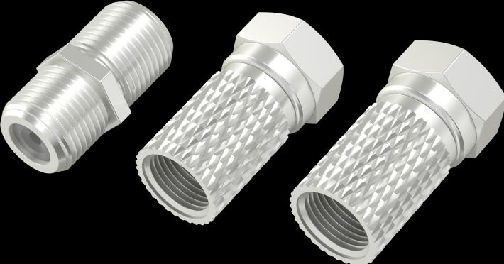 Produktbild Hama SAT-Adapter-Set, 2x F-Stecker und Adapter F-Kupplung/F-Kupplung (Antennenkabel)