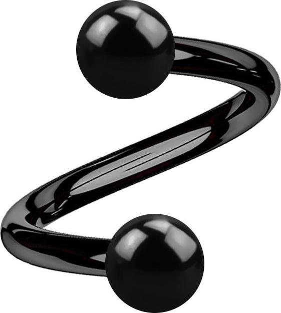Immagine prodotto Star Piercing Micro spirale nera con due sfere (senza ottone, Titanio G23)