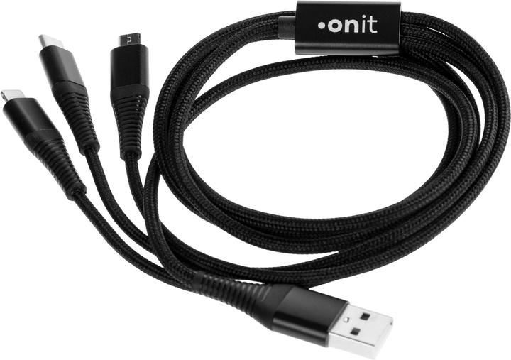 Actual product image Onit USB charging cable USB A - Lightning/Micro USB B/USB C 1 m (1 m, USB 2.0)