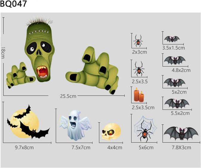 Actual product image Cover-Discount Halloween window sticker tattoo