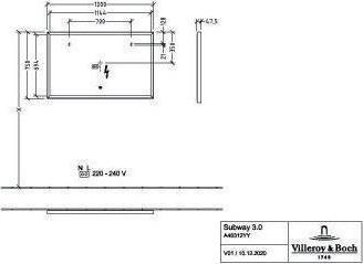 Produktbild Villeroy & Boch V&B Spiegel SUBWAY 3.0 1200x750x47,5mm White Matt
