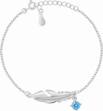 Brilio Silver - Charming silver bracelet Feather with zircons BRC221W