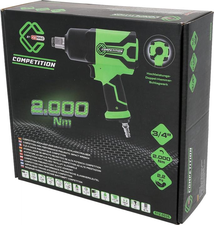 Produktbild KS Tools 3/4″ COMPETITION Hochleistungs-Druckluft -Schlagschrauber, 2000Nm (Druckluft)
