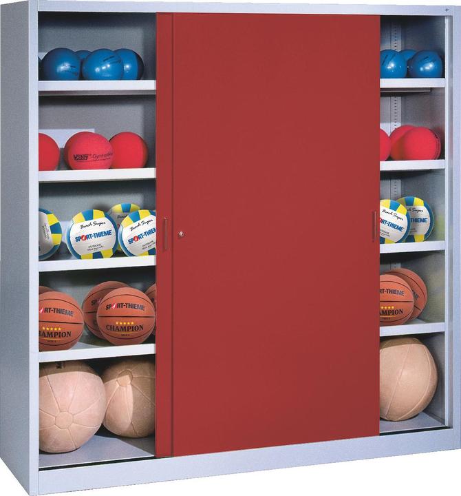C+P Ballschrank (HxBxT: 195x160x50 cm, mit Vollblech-Schiebetüren, Typ 4)