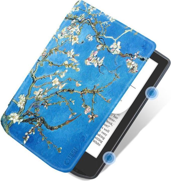 Immagine prodotto Tech-Protect Custodia SmartCase per PocketBook Verse / Verse Pro - blu con fiori di sakura (Verse Pro)