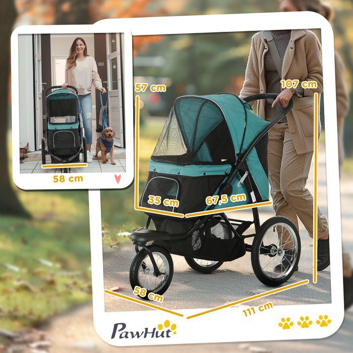 Produktbild Swisshandel24 Hundewagen Hundebuggy klappbar für Hunde & Katzen bis 20 kg Katzenbuggy (Katze, Hund, Sicherheitsverschluss, Faltbar, Reflektoren)