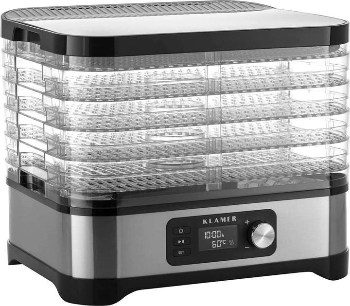 KLAMER Dörrautomat 400W, Edelstahl mit 5 Einlegefächern, BPA frei
