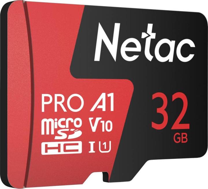 Image du produit Netac P500 Extreme Pro MicroSDHC 32GB V10/A1/C10 jusqu'à 100MB/s, wi (32 Go, microSDHC, U1, UHS-I)