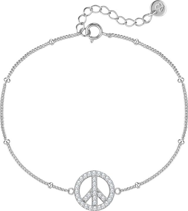 Glanzstücke München Damen Armband Peace - 36608 (17 cm, Sterling Silber)