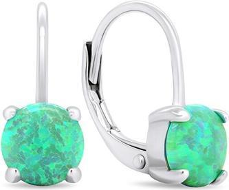 Brilio Silver - Charming silver earrings with synthetic opals EA370WG