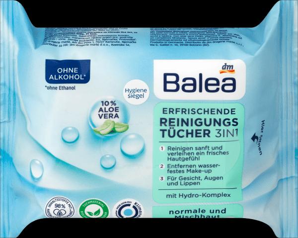 Produktbild dm Balea Erfrischend 3in1 (Reinigungstücher Gesicht)