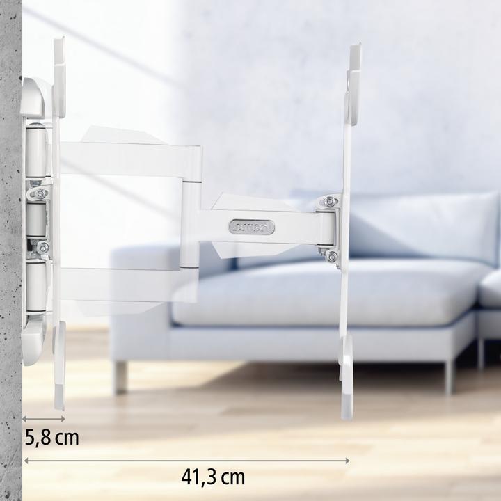 Image du produit Hama Support TV mural, pivotant, inclinable, extensible, 165 cm (65") à 35 kg (Mur, 165", 35 kg)