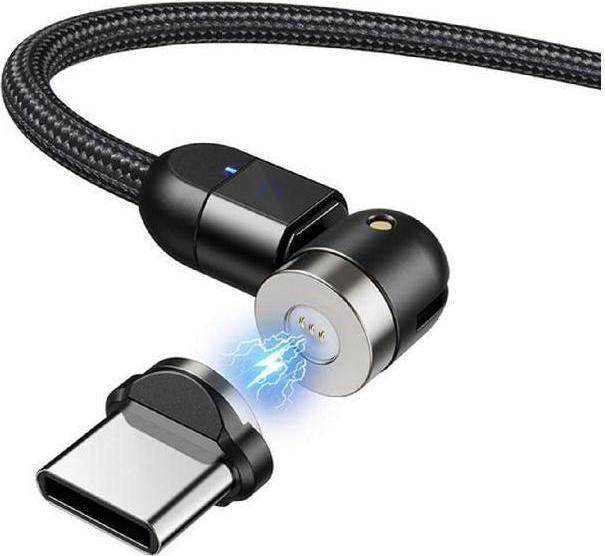 Actual product image Maclean Cable USB 2.0 MCE475 magnetyczny USB C kątowy 2m czarny (2 m, USB 2.0)