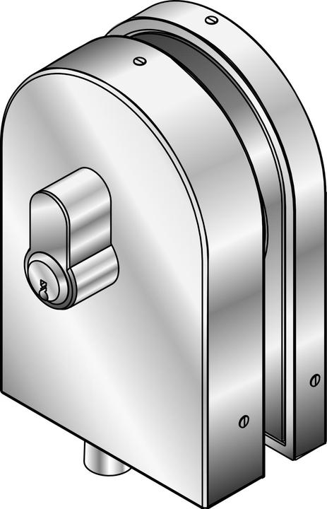 Actual product image Dormakaba Prestige corner lock, PZ pre-aligned, 8 - 12 mm, (21.448) stainless steel (1 pcs.)