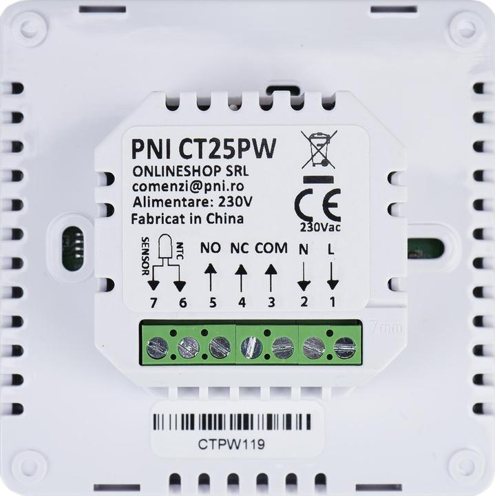 Immagine prodotto PNI Termostato intelligente da incasso CT25PW WiFi, controllo internet, riscaldamento dell'acqua a